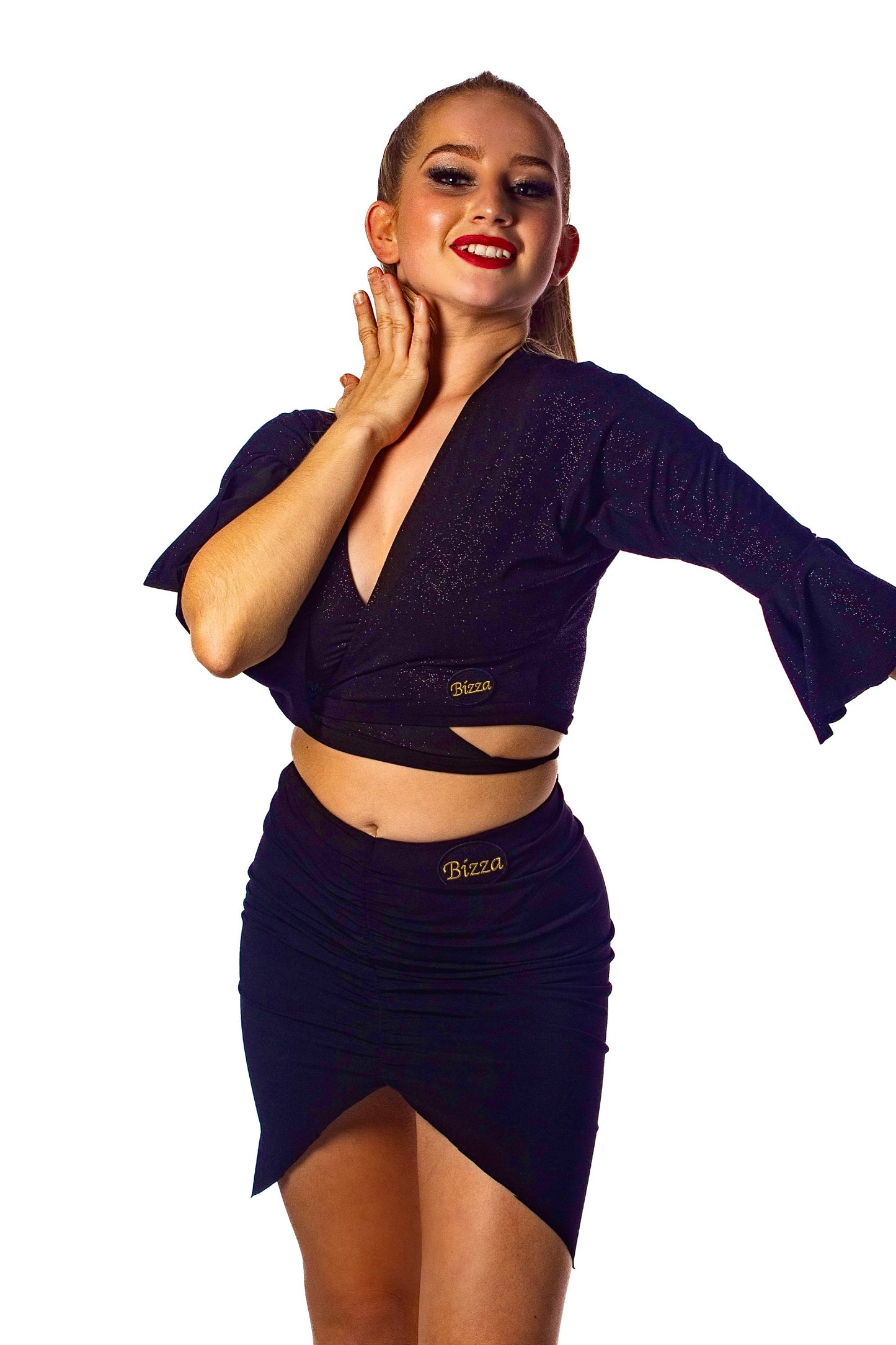 Black centre ruched skirt