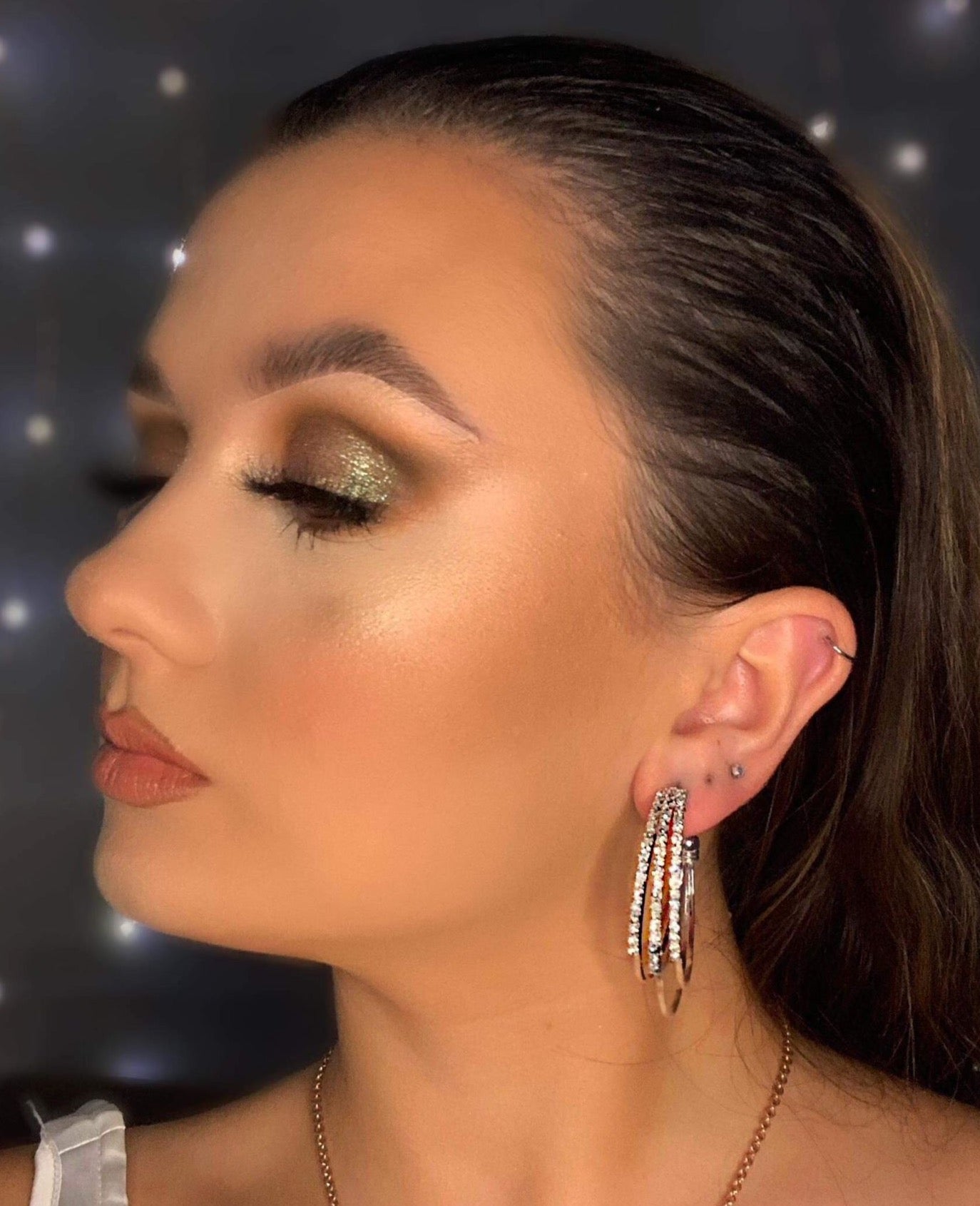 DIAMANTE HOOP EARRINGS