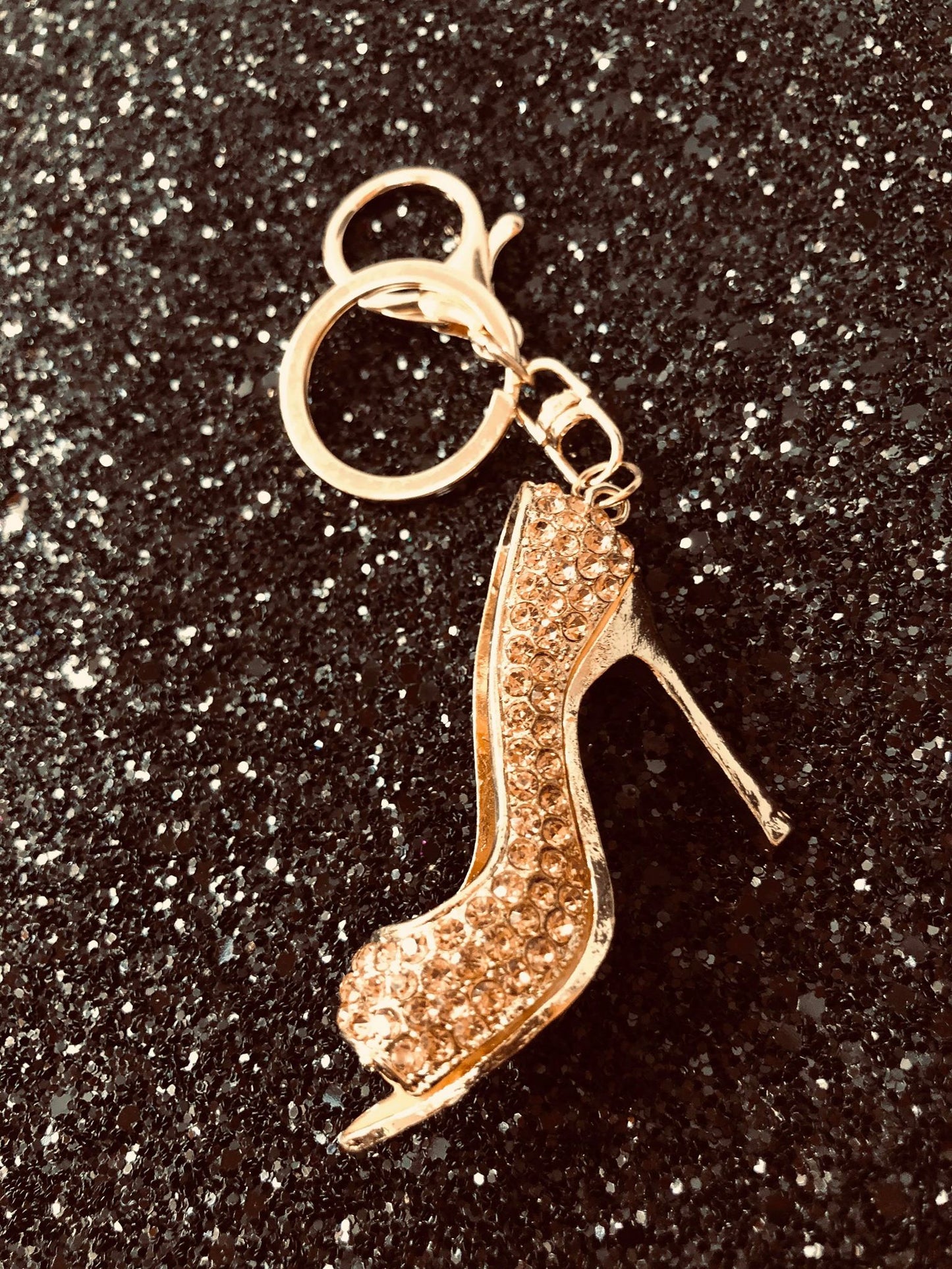 Champagne Diamante Shoe Keyring