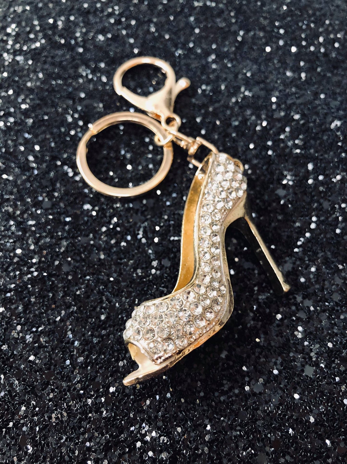 Silver Diamanté Shoe Keyring