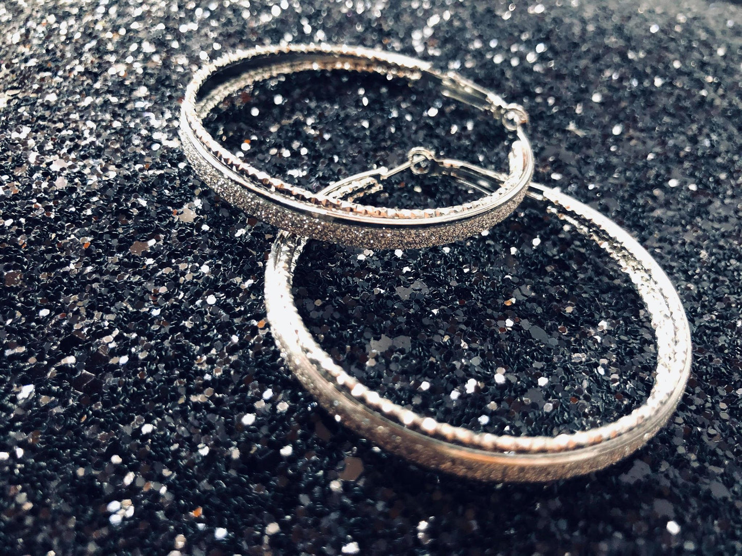 Glitter Hoop Earrings