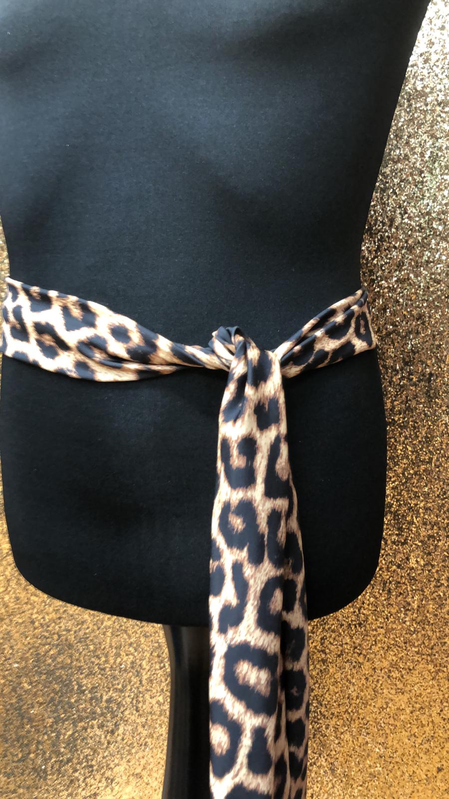 Leopard Print Tie Belt