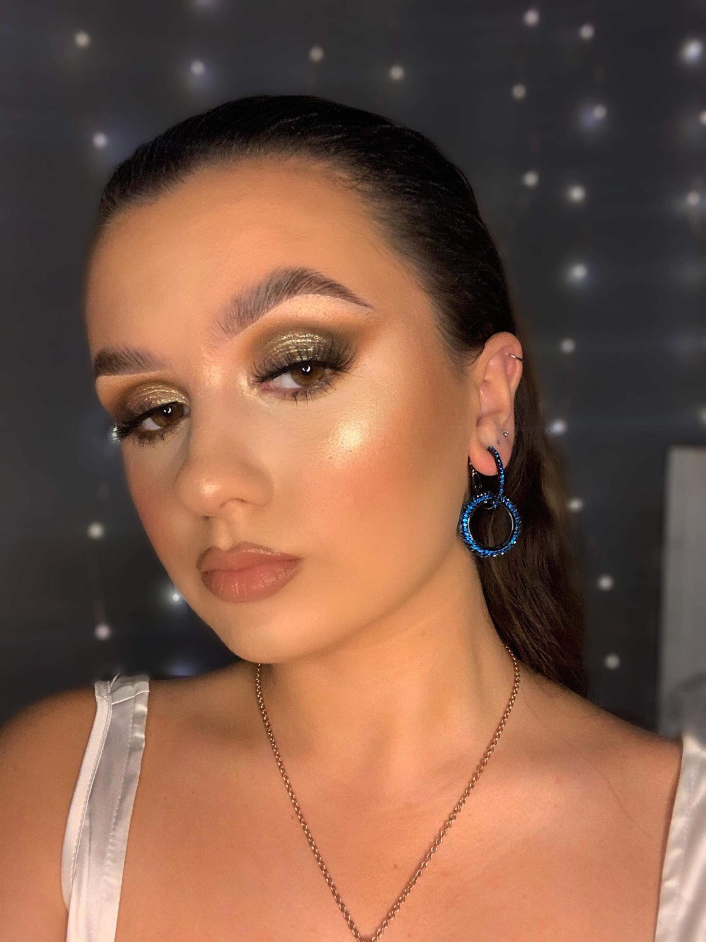 DOUBLE LOOP BLUE EARRINGS