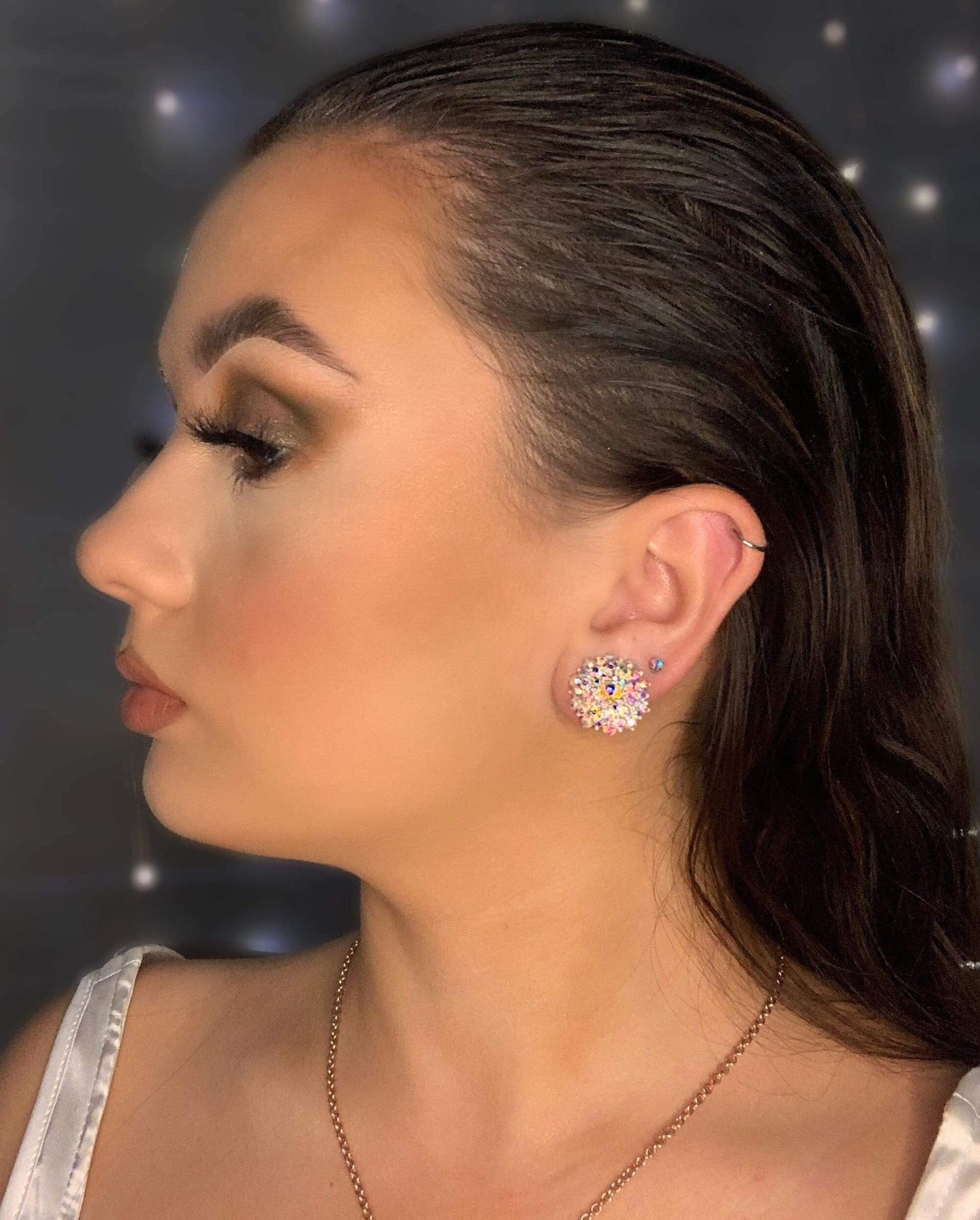 RUBY EARRING IN CRYSTAL AB