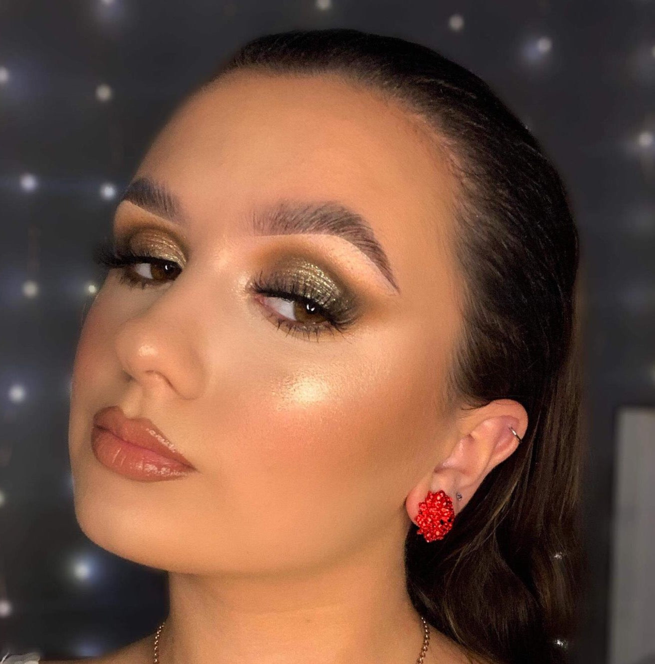 Ruby Earrings in Red