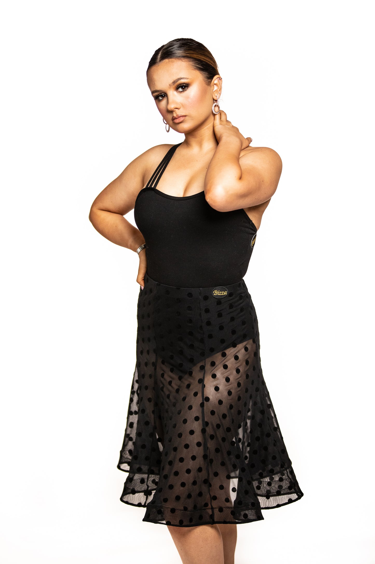 Polkadot Mesh Sheer Skirt