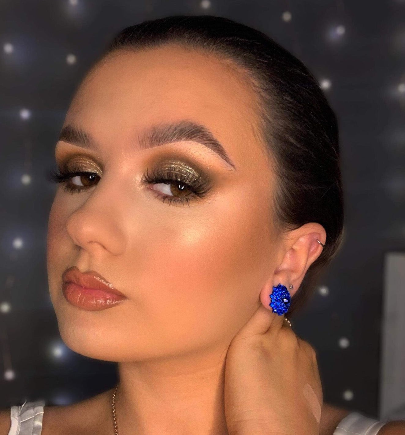 RUBY EARRINGS IN BLUE