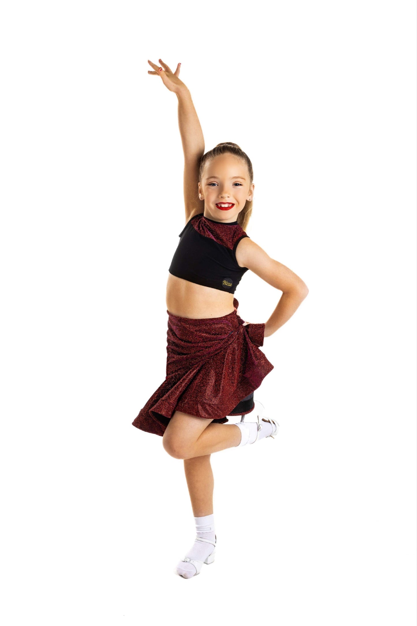 𝐂𝐚𝐦𝐛𝐫𝐞𝐞 𝐂𝐫𝐨𝐩 𝐓𝐨𝐩 - Black & Red Glitz