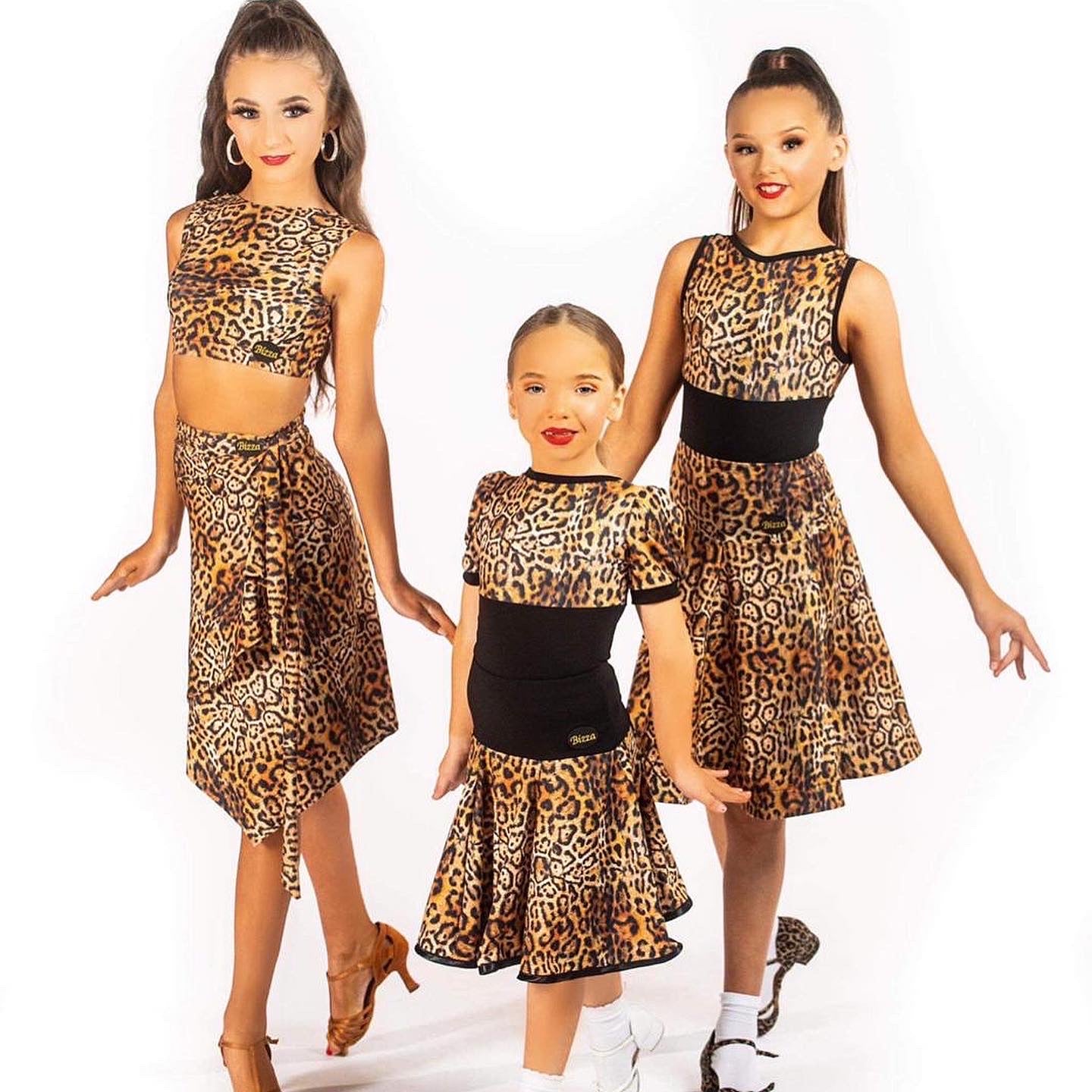 Black & Leopard Drop Waisted Skirt