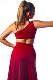 𝟐𝟐" 𝐖𝐚𝐢𝐬𝐭 𝗡𝗘𝗪 Red Panelled ballroom skirt