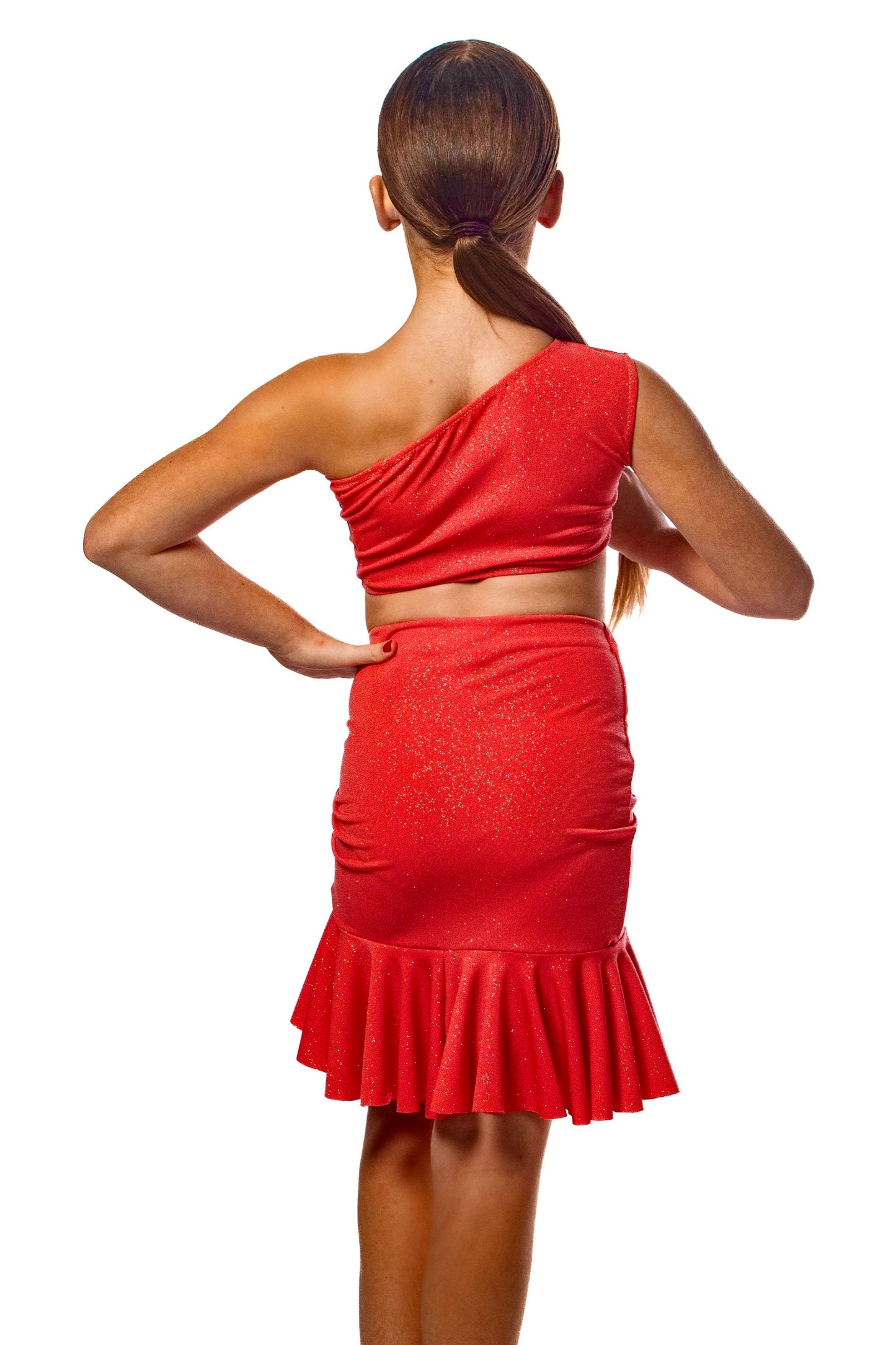 𝗡𝗘𝗪 Salmon sparkle side ruched skirt