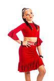 𝟏𝟏-𝟏𝟐 𝐘𝐞𝐚𝐫𝐬 Red Side Ruched Drop Waisted Skirt