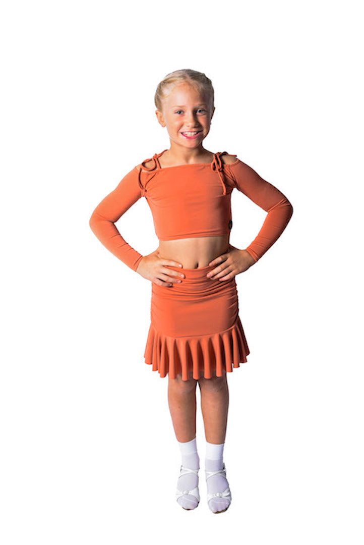 𝗡𝗘𝗪 Terracotta double side ruched skirt