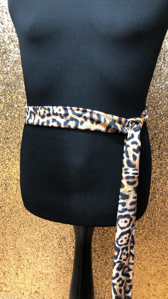 Bright Leopard Tie Belt