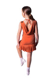 𝗡𝗘𝗪 Terracotta cowl backed drop waisted dress raw edge