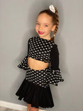 5-6 Years - Heart Ruffle curved Drop Waisted Skirt