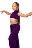 𝗡𝗘𝗪 Purple sparkle ballroom trousers with integrated belt