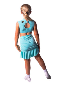 𝗡𝗘𝗪 Aqua double side ruched skirt