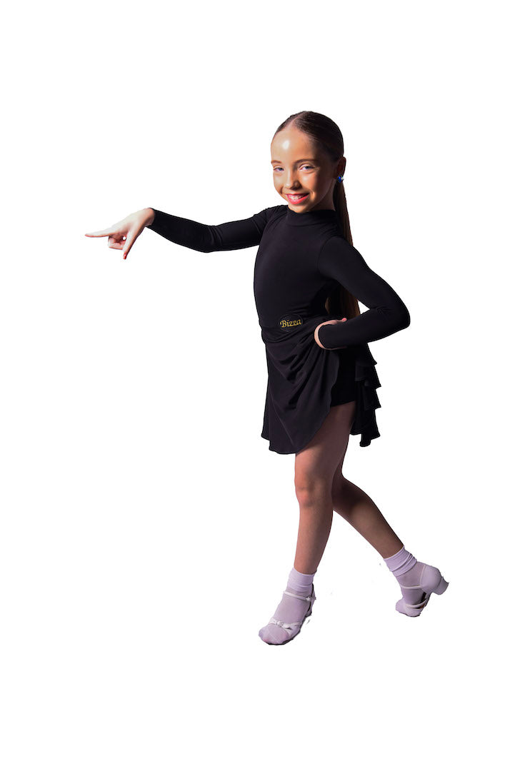 𝗡𝗘𝗪 Black High neck Long Sleeved Unitard Dress With Keyhole Back