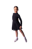 𝗡𝗘𝗪 Black High neck Long Sleeved Unitard Dress With Keyhole Back