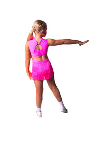 𝗡𝗘𝗪 Pink Fizz Lycra High Neck Crop Top