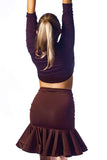 𝗡𝗘𝗪 Brown drop waisted latin skirt