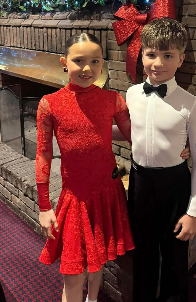 Red Lace Latin Dress (7-8 Years)