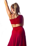 𝟐𝟐" 𝐖𝐚𝐢𝐬𝐭 𝗡𝗘𝗪 Red Panelled ballroom skirt