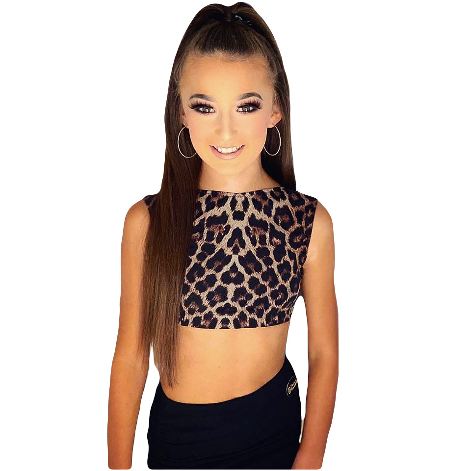 Leopard Mesh Crop Top