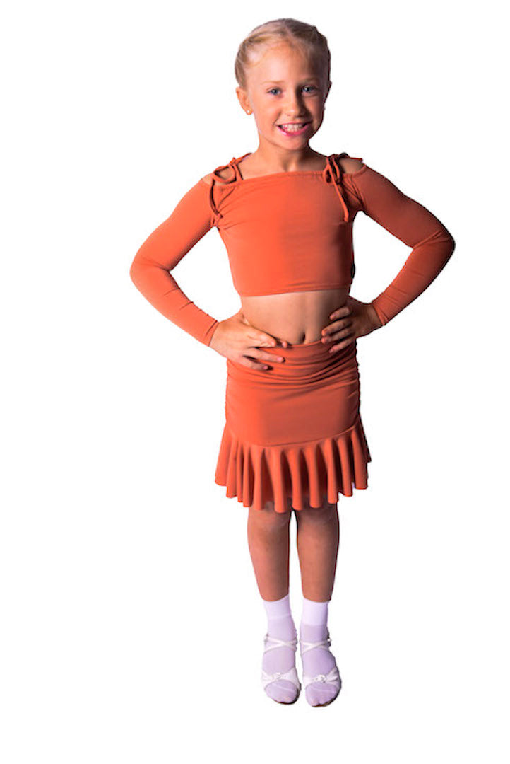 𝗡𝗘𝗪 Terracotta double side ruched skirt