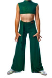 𝗡𝗘𝗪 Emerald sparkle ballroom trousers with integrated belt