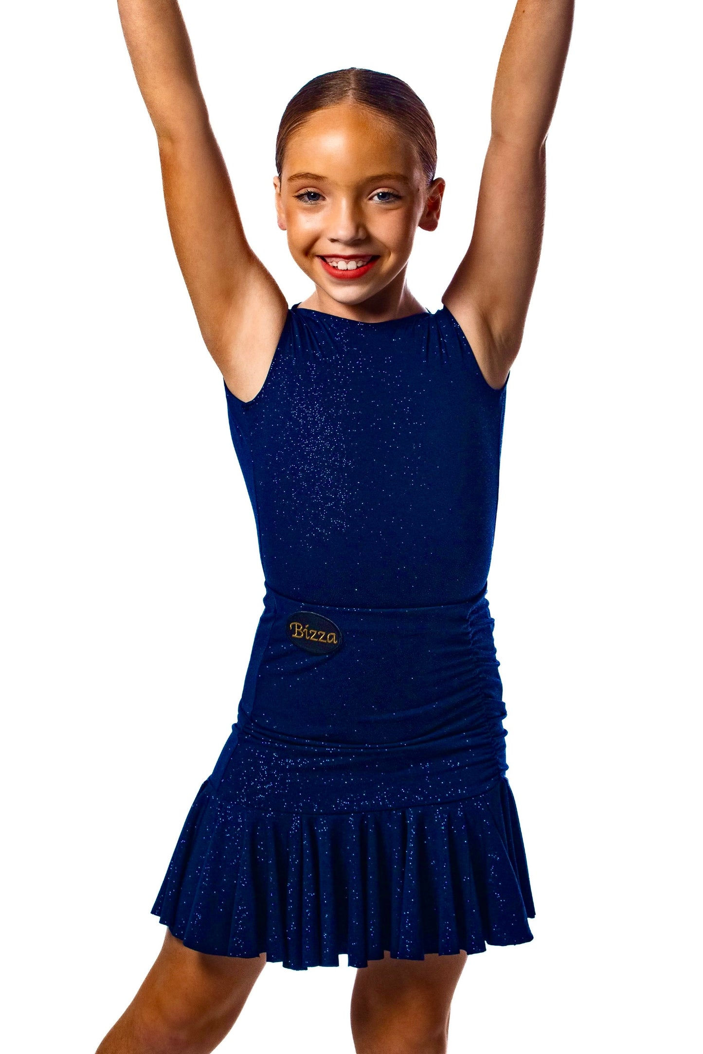 𝗡𝗘𝗪 Navy sparkle side ruched skirt