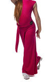 𝗡𝗘𝗪 Fuchsia sparkle ballroom trousers with integrated belt