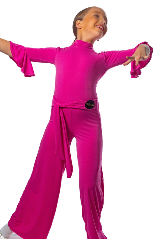 𝗡𝗘𝗪 Cerise pink ballroom trousers with integrated belt