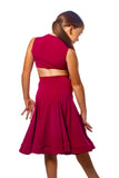 𝗡𝗘𝗪 Raspberry Panelled Skirt with integrated belt