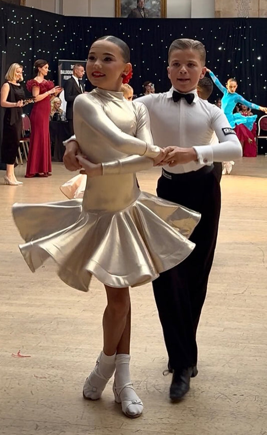 Pearl Metallic Latin Dress (7-8)