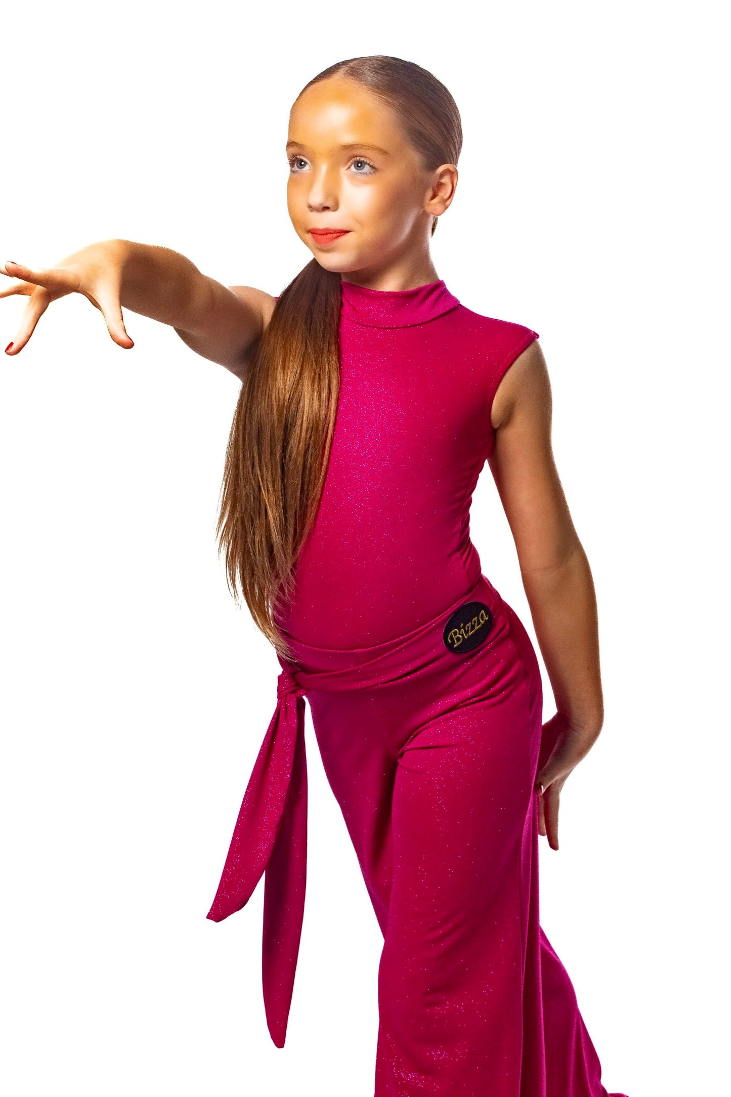 𝗡𝗘𝗪 Fuchsia sparkle  high neck keyhole leotard