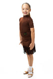 Brown Fringed Skirt 7-8 & 9-10