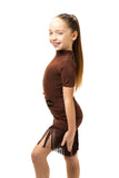 Brown Fringed Skirt 7-8 & 9-10