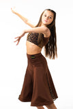 Small  One Shoulder Leopard & Brown Crop Top