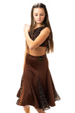 𝟗-𝟏𝟎 𝐘𝐞𝐚𝐫𝐬/ 𝟐𝟒” 𝐰𝐚𝐢𝐬𝐭
 Brown & Leopard Ballroom Skirt