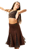 𝟗-𝟏𝟎 𝐘𝐞𝐚𝐫𝐬/ 𝟐𝟒” 𝐰𝐚𝐢𝐬𝐭
 Brown & Leopard Ballroom Skirt