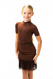 Brown Fringed Skirt 7-8 & 9-10