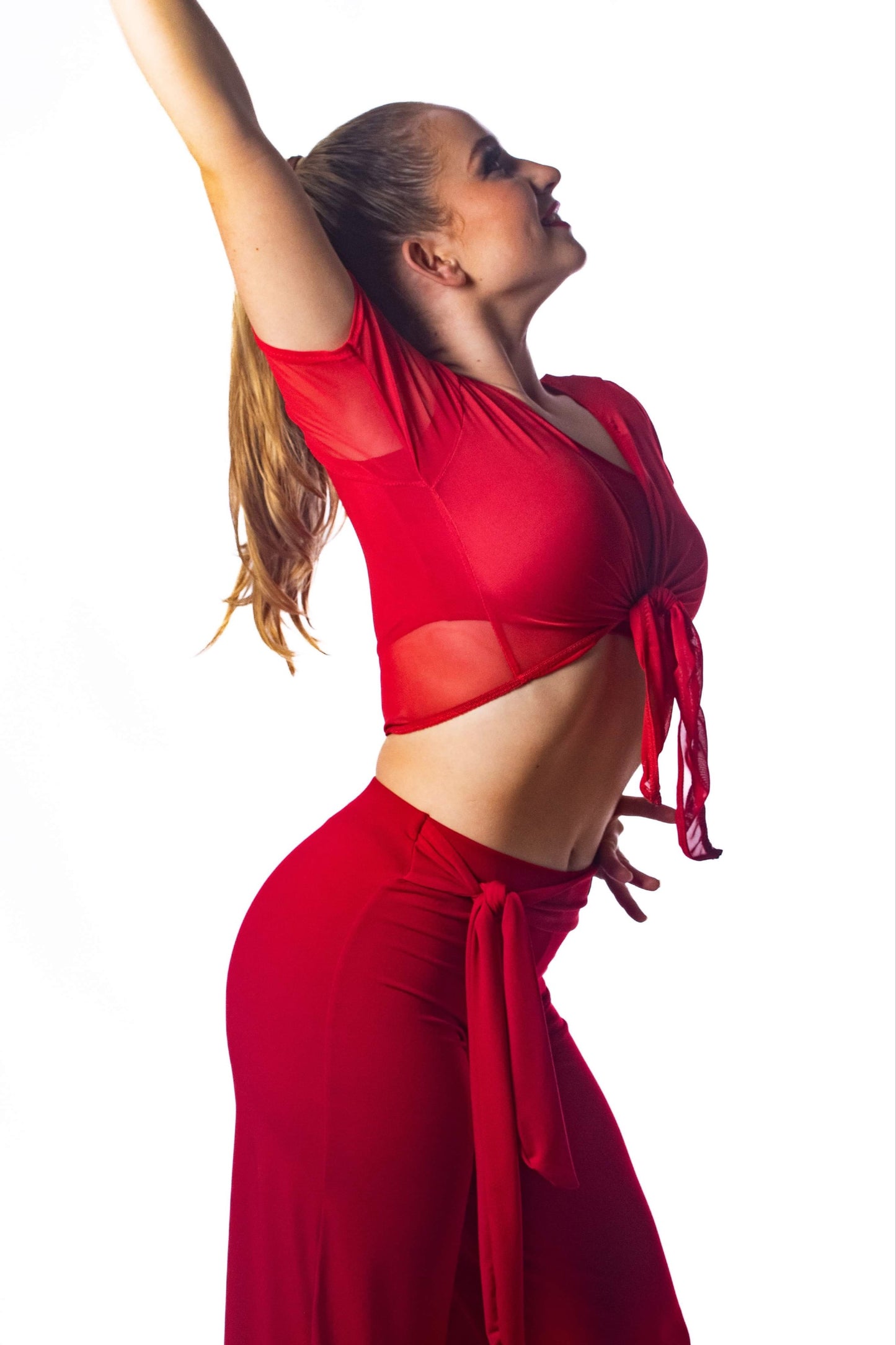 Red mesh tie top