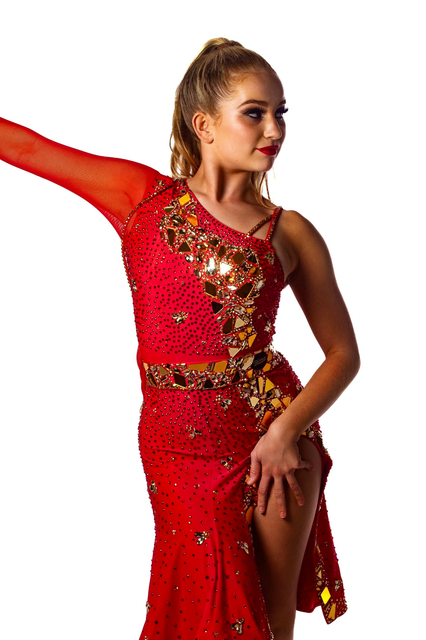 ɴᴇᴡ red& gold latin dress size 4–6