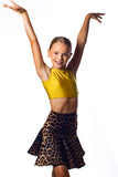 Leopard panelled skirt