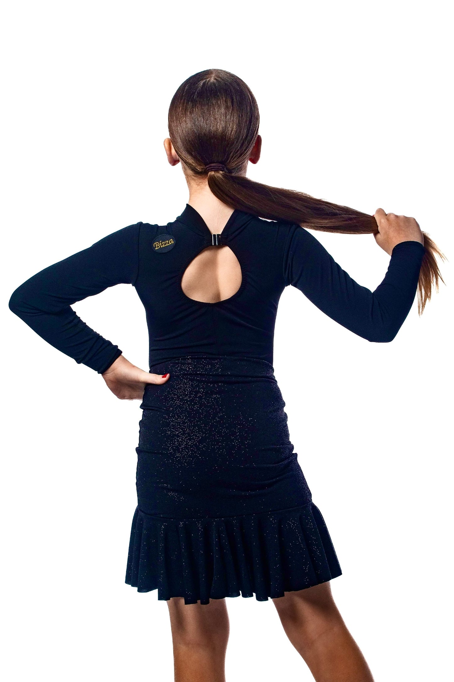 𝗡𝗘𝗪 Black high neck keyhole leotard with sleeves