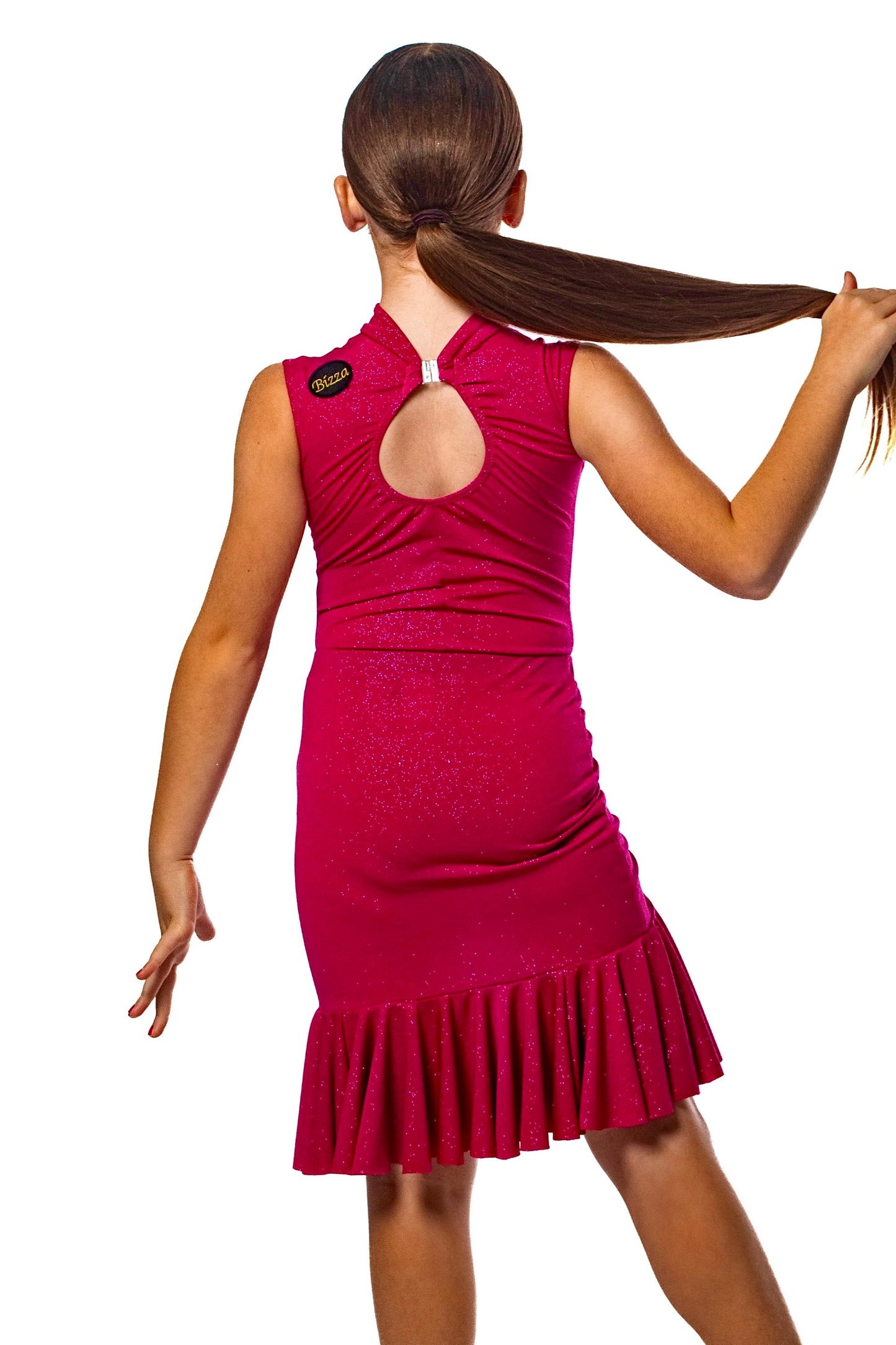 𝗡𝗘𝗪 Fuchsia sparkle  high neck keyhole leotard