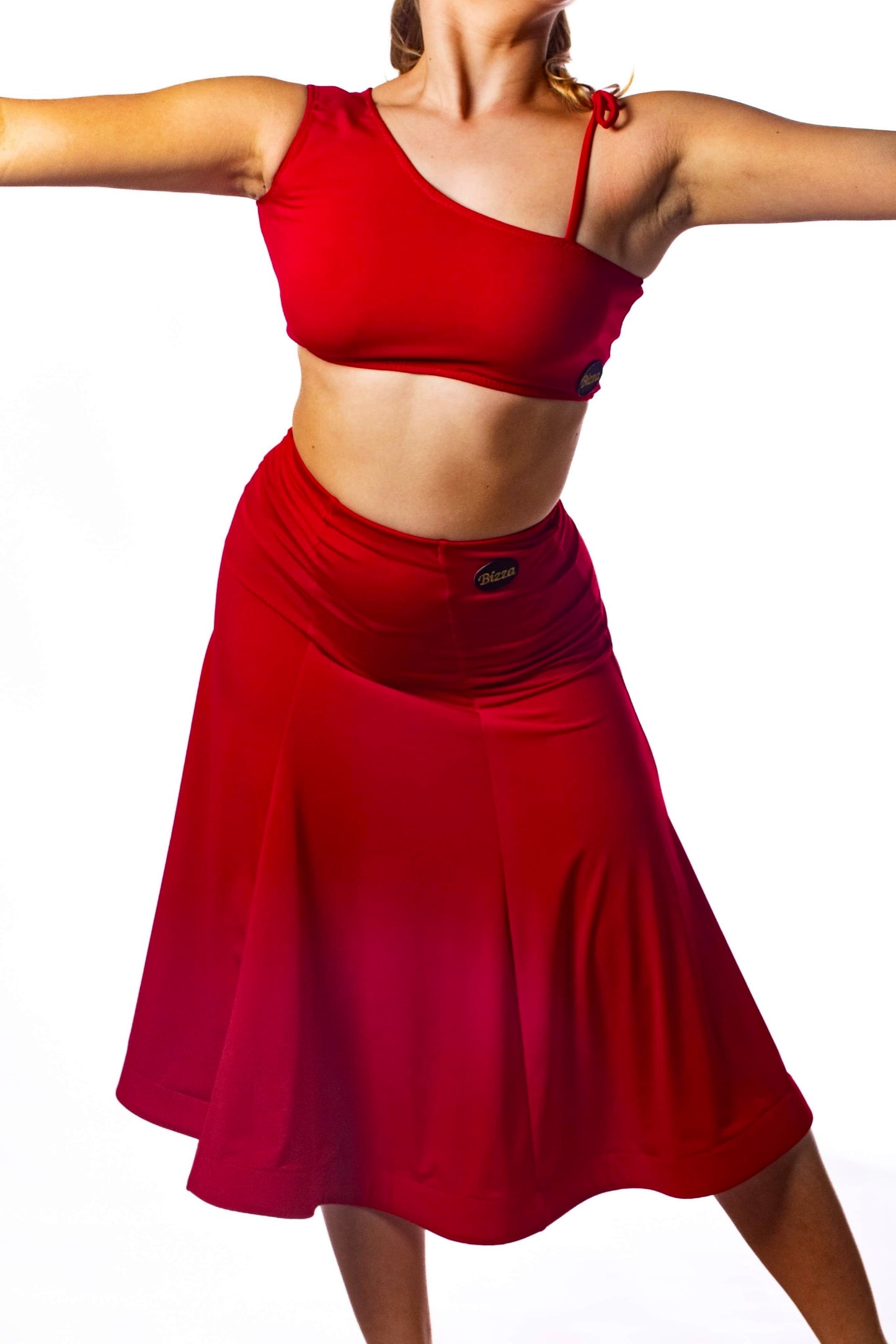 Red Panelled ballroom skirt