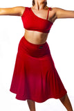 𝟐𝟐" 𝐖𝐚𝐢𝐬𝐭 𝗡𝗘𝗪 Red Panelled ballroom skirt